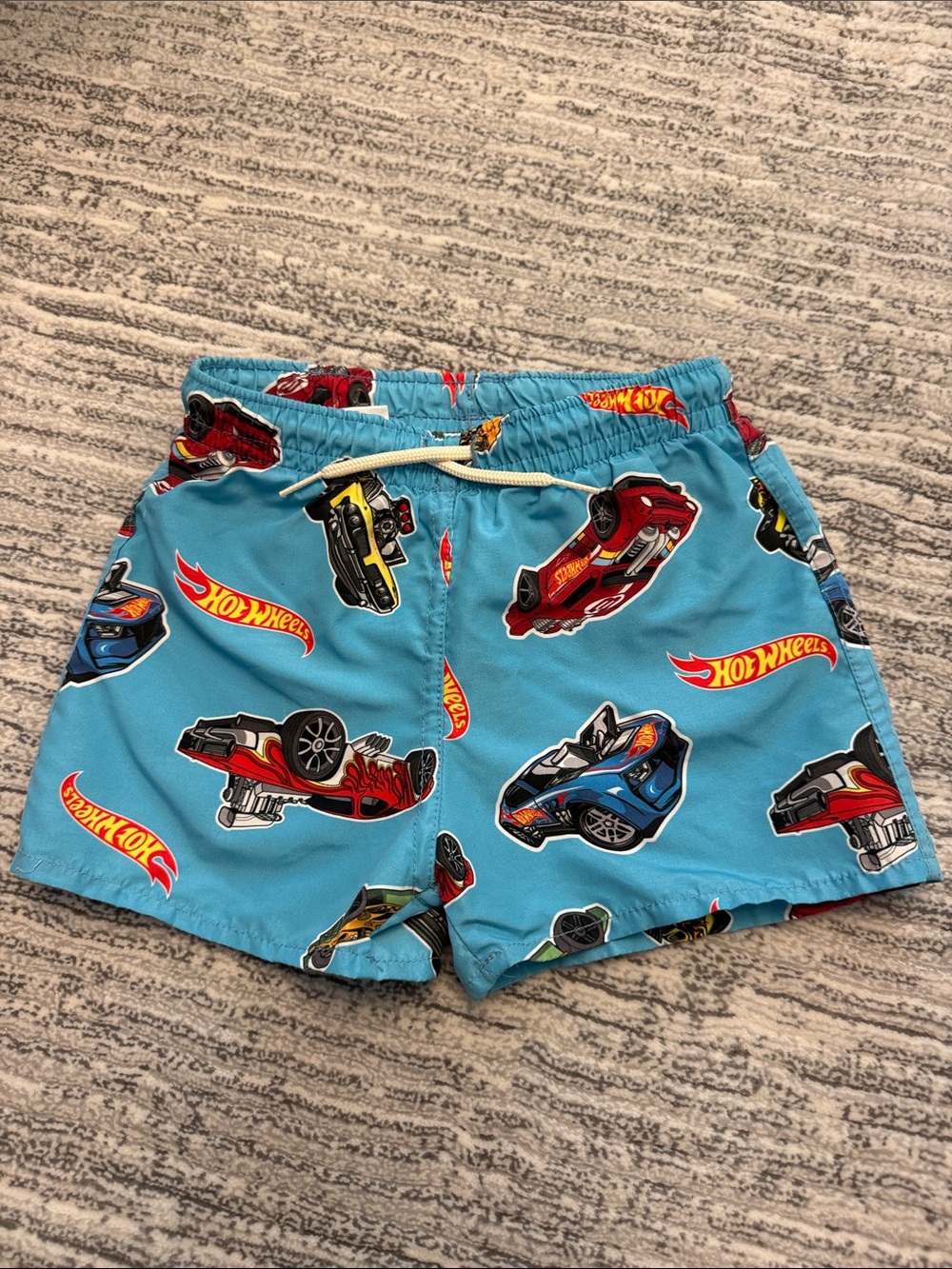 Blue Boys' Swim Shorts - Car Print